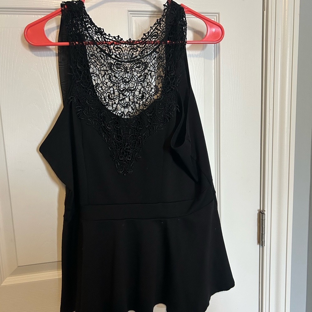 Studio Y Black Lace Detail Blouse